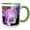 Green/White, variant on 3drose, Lavender Pansies Closeup, 15oz Two-tone Green Mug
