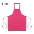 thumbnail image 3 of Unique Bargains 4pcs Kitchen Cooking Aprons 75x65cm Polyester Artist Painting Apron with 2 Pockets for Women Men Chef, Rose Red, 3 of 5
