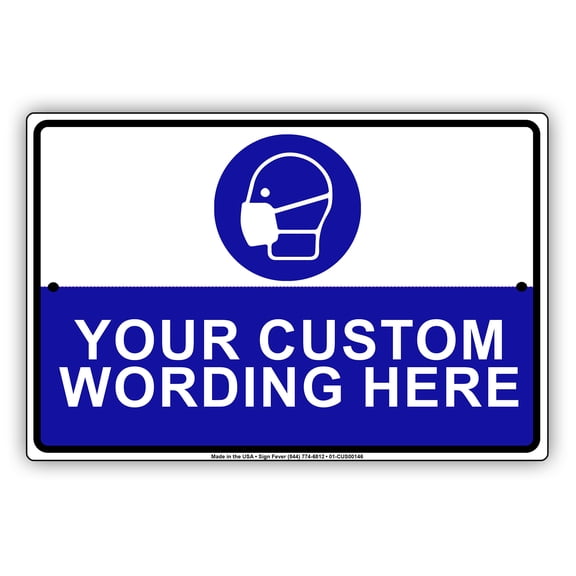 Cover Your Face Health And Safety Your Custom Wording Here Novelty Display Office Notice Outdoor Unique Aluminum Metal Sign 12"x18"