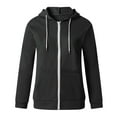 thumbnail image 5 of Giftesty Womens Plus Size Clearance Womens Hoodie Full Zip Long Sleeve Lightweight Sweatshirts Pockets Jacket Coat, 5 of 9