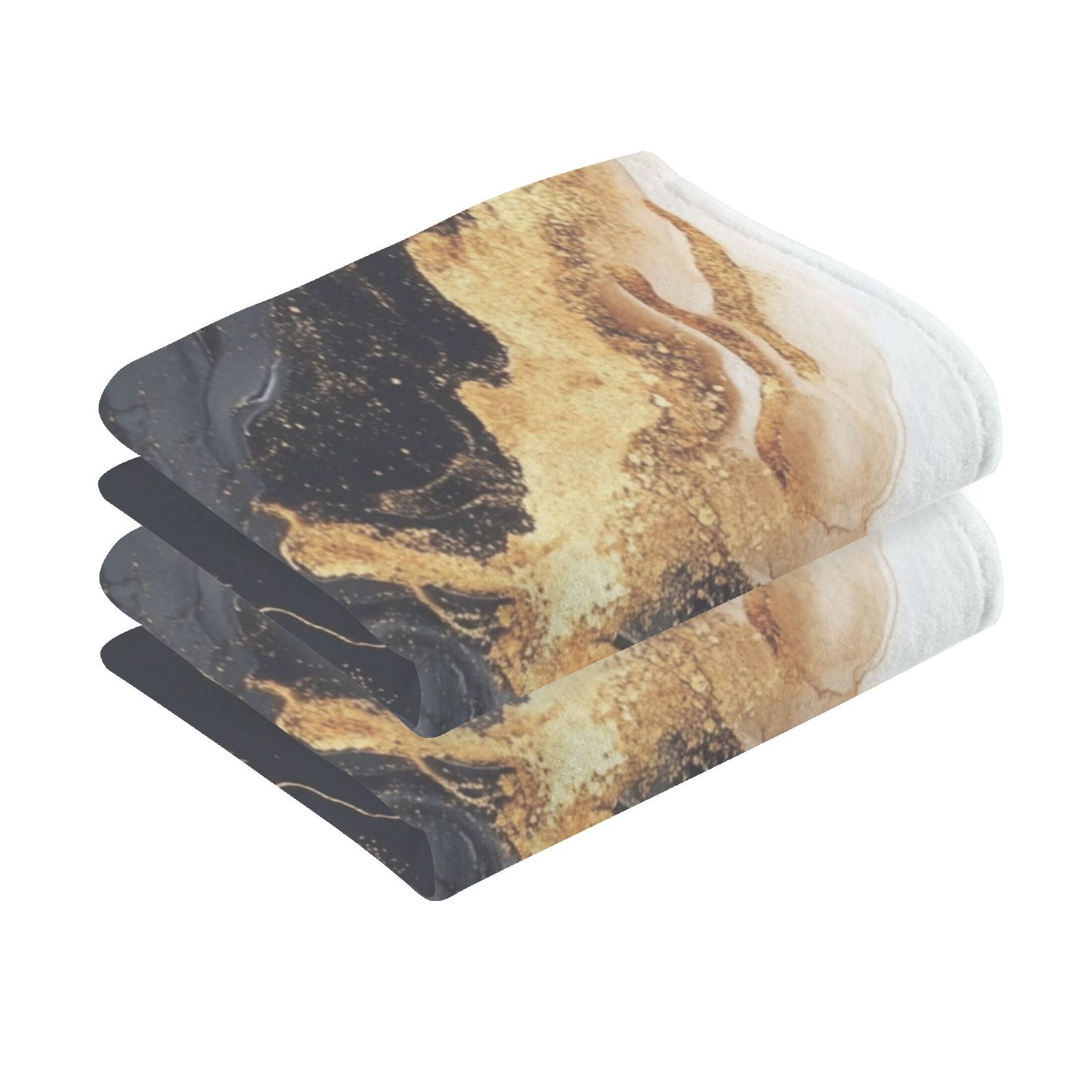 Cotton Towel Two-Piece 16x28 Inch One Sizex2 Face Towel Set Towel Set Cotton Hand Bath Towel Bathroom Beach Black Marble