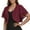 Z1-Wine, variant on Sensestyle Lightweight Cardigans for Women Ladies' Double Layer Three Quarter Sleeve See Through Solid Color Shawl Chiffon Short Cardigan Cropped Cardigan Hot Pink M
