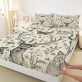 thumbnail image 3 of Homewish Rustic Butterfly Dragonfly Full Size Sheets,Jungle Animal Deer Bed Sheets,Beige Black Sheet Sets For Boys,Breathable Home Decor,4pcs, 3 of 7