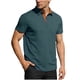 thumbnail image 2 of Ceisia Men's Slim Fit Short Sleeve Polo Shirt Herringbone Texture Color-Blocked Henley Collar Spring Summer Shirt Gift, 2 of 5