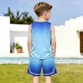 thumbnail image 5 of Tiijoy Boys Athletic Tracksuit Sports Outfits Gradient Tank Top Shorts Set, Sizes 3-4, 5 of 7