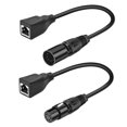 thumbnail image 1 of XLR 5 pin RJ45 Adapter Cable-XLR 5 Pin Male to RJ45 + XLR 5 Pin Female to RJ45 Female DMX Ethernet Adapter Converter Cable, 1 of 5