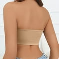 thumbnail image 5 of Comdrip Strapless Bandeau Bra, Women's Traceless Large Anti Drop off one Shoulder Wrapped Chest Wrapped Up Bra Seamless Strapless Bra Khaki XL, 5 of 10