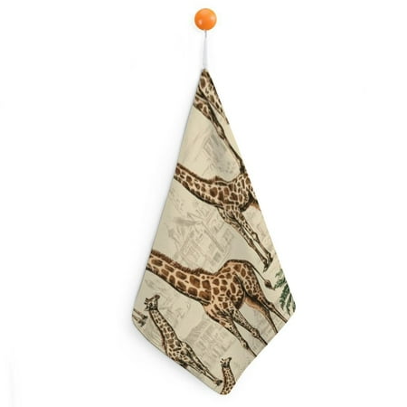 

Palnkart Giraffes Quick Dry Hand Towels 11.8x11.8in for Bathroom Gym Kitchen Ultra-Fine Fiber Stylish Design Pack of 1 4pcs