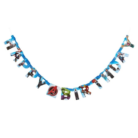 American Greetings Marvel Avengers Birthday Party Decoration Banner, 6.59 ft.