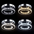 thumbnail image 3 of Lámpara de pasillo de cristal de acero inoxidable redonda LED, lámpara de pasillo de entrada minimalista moderna, lámpara de vestíbulo, 3 of 5