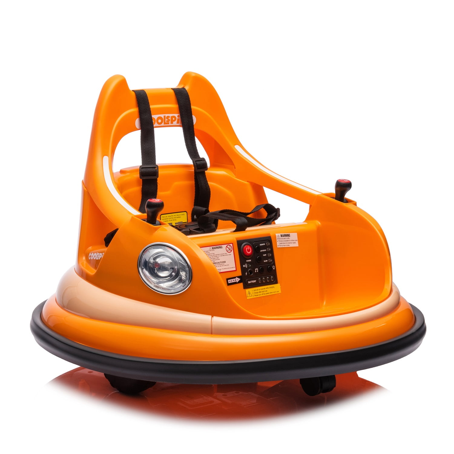 CIPACHO 12V Electric Ride On Bumper Car for Kids & Toddlers 1.5-5 Years Old, Baby Bumping Toy Gifts, LED Lights, 360 Degree Spin, Orange CIPACHO 12V Electric Ride On Bumper Car for Kids & Toddlers 1.5-5 Years Old, Baby Bumping Toy Gifts, LED Lights, 360 Degree Spin, Orange