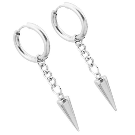 Baluue Earrings for Women Trendy Spike Earrings Silver Triangle Cone 1 Pair