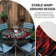 thumbnail image 4 of Red Grey Chrysanthemum Round Fitted Tablecloth with Elastic Edge, Waterproof Table Cloth Table Cover for 36"-44" Tables, Farmhouse Botanical Floral Modern Tablecloths for Dining Picnic Indoor Outdoor, 4 of 9
