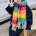 thumbnail image 2 of Sinyiin Rainbow Fringe Kids Scarf Cosy Fashionable Long Muffler Baby Winter Neck Warmer for Children Unisex Designing Neckwear, 2 of 21