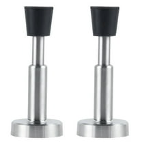 TOP-MAX 2PCS Self-Adhesive Door Stopper Stainless Steel Door Safety Catch Stopper Wall Protector Bedroom Door Stops (Silver)