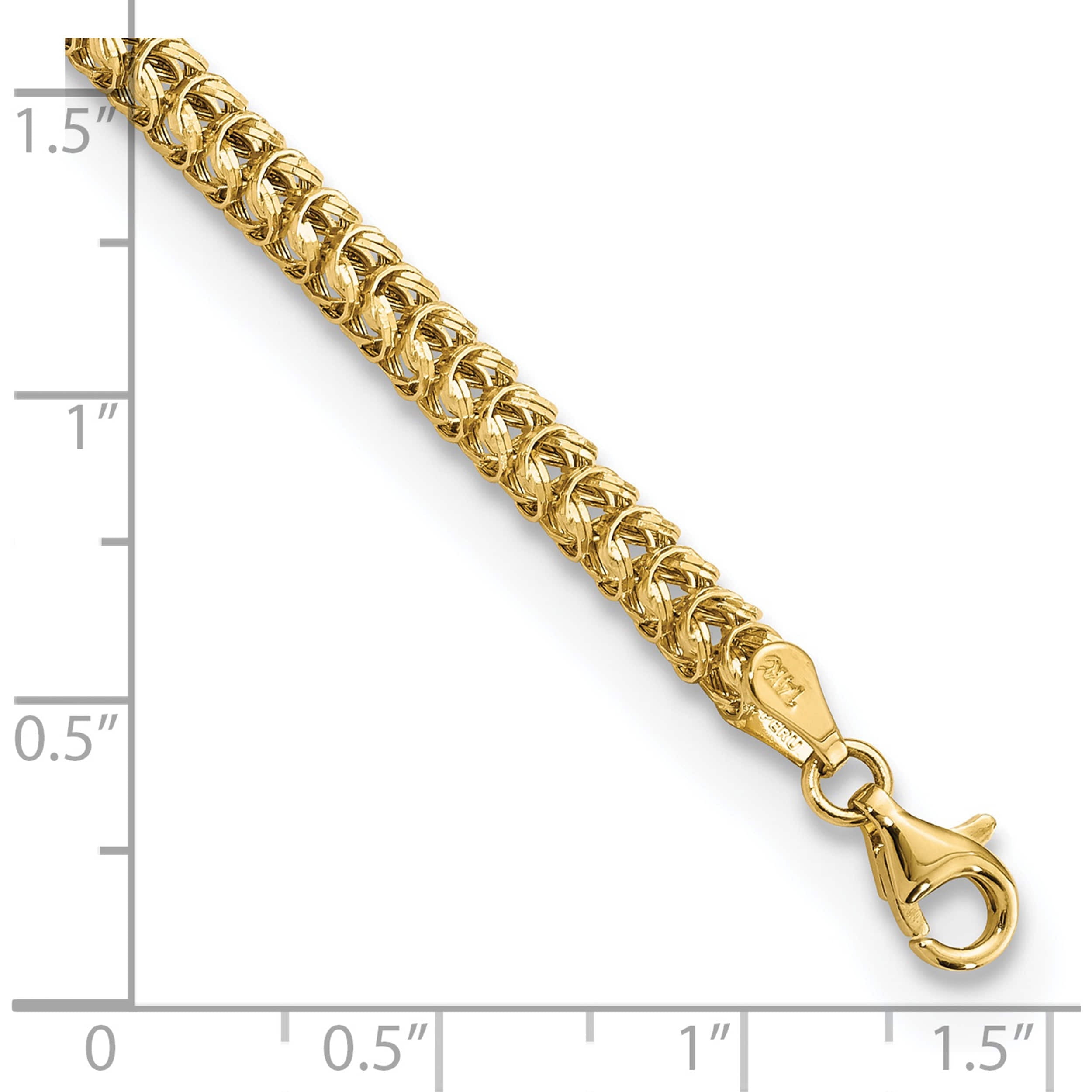 ブレスレット Lusaka Pleated Gold Bracelet 14K Yellow Gold Polished Fancy Link Bracelet (7.5 X 3.7