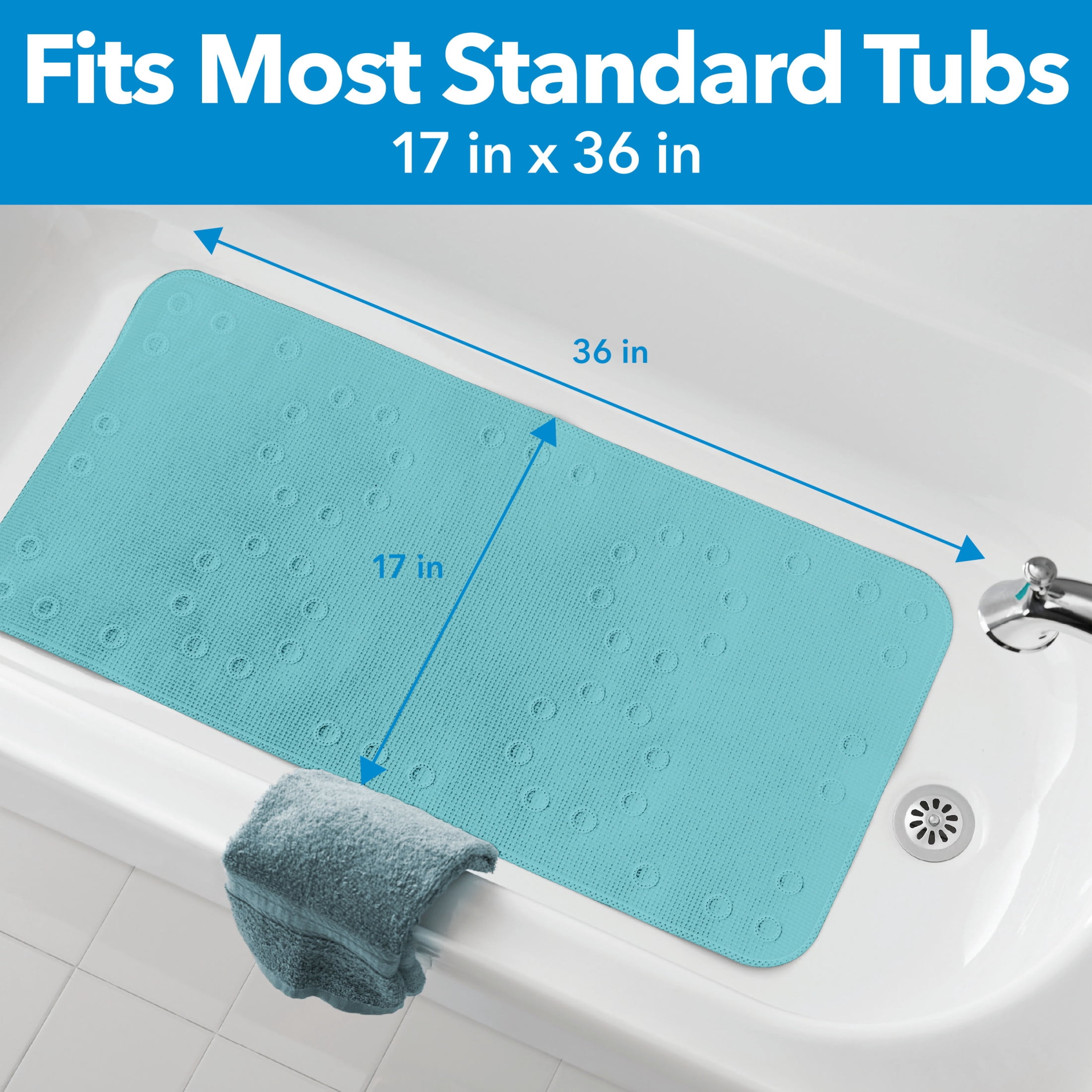 Duck Brand Softex Taupe Cushioned Foam Bathtub Mat, 17 in. x 36 in.