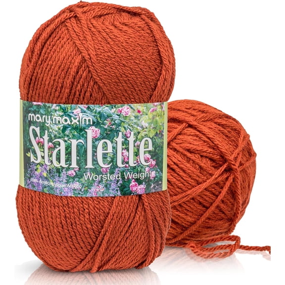 Mary Maxim Medium Acrylic Burnt Orange Yarn, 180 yd