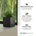 thumbnail image 6 of Tierra Verde 14" Citadel Serenity Planter, Self Watering Square Design, Black, 6 of 12