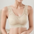 thumbnail image 3 of Gibobby Sujetador de copa de fijo con anillo de transpirable y cómodo de verano para mujer Sujetadores para mujer(Caqui,3XL), 3 of 4