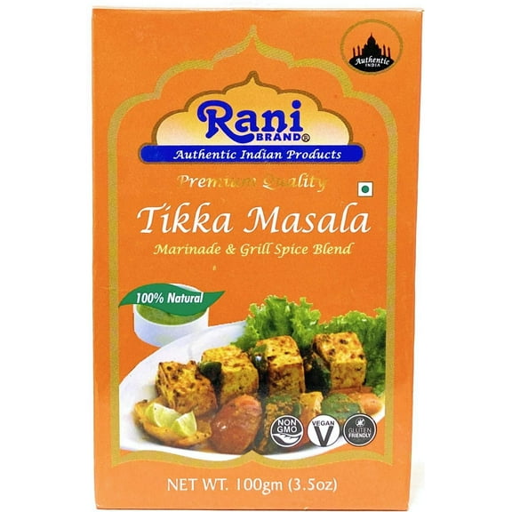 Rani Tikka Masala Indian 7-Spice Blend 3.5oz (100g) ~ All Natural | Salt-Free | Vegan | No Colors | Gluten Friendly | NON-GMO | Indian Origin