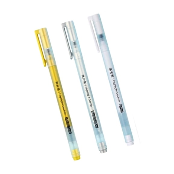 1 Set Highlight Gel Pen Gold Silver White Gel Pen Paint Pen for Artwork Detailed Journaling and Creative Projects