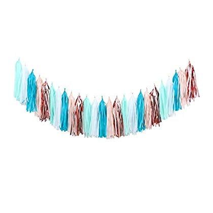 teal tassel garland