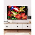 thumbnail image 5 of Puerto Rico Flag Outdoor TV Cover 70 to 75 Inch Weatherproof, Frog Red Flower Summer Leaf 600D Oxford TV Covers with Waterproof Zipper, Outside Flat TV Screen Protector Size 68"W x 42"H x 4.5"D, 5 of 7
