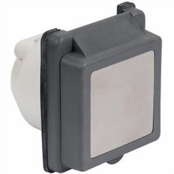 Maro Receptacle 301ELRV.BLK Outdoor/Indoor Use; 125 Volt/30 Amp Power; Non Ground Fault Interrupter; Single Receptacle; Black; Flame Resistant UL94V0 Plastic Rear Enclosure/Stainless Steel Trim