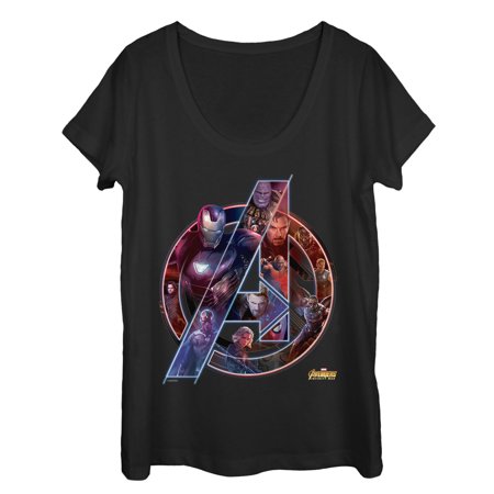 - Marvel Women's Avengers: Infinity War Logo Scoop Neck T-Shirt