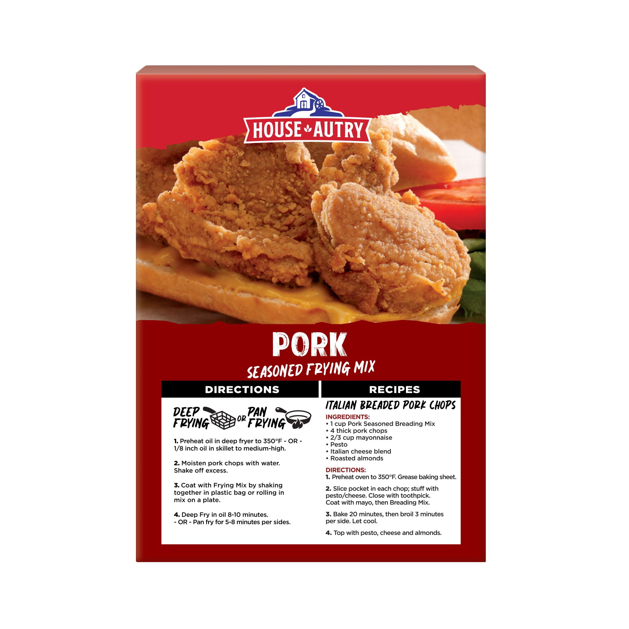(6 pack) House Autry® Pork Ground Breading Mix 8 oz. Box Crispy Seasoned Coating Batters