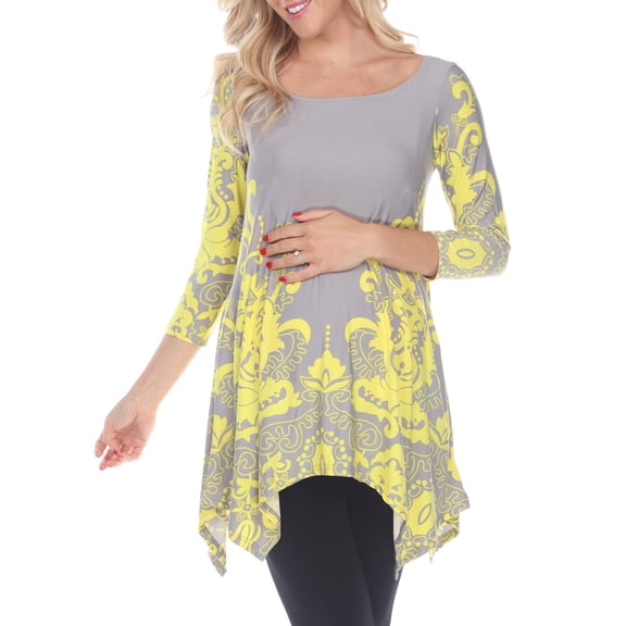 White Mark Women's Maternity Ganette Tunic Top