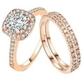 thumbnail image 1 of Riforla 3pcs Diamond Rings Set Womens Zircon Stacking Rings Promise Ring Fashion Wedding Rings Bridal Rings Womens Jewelry Rose Gold 8, 1 of 4