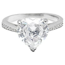 Lacie Heart Engagement Ring Sterling Silver Clear Cz Women Ginger Lyne Collection