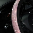 thumbnail image 3 of 1pc Bling Rhinestones Car Steering Wheel Cover White/Silver/Pink/Black With Crystal Diamond Sparkling New For Most Cars, 3 of 6
