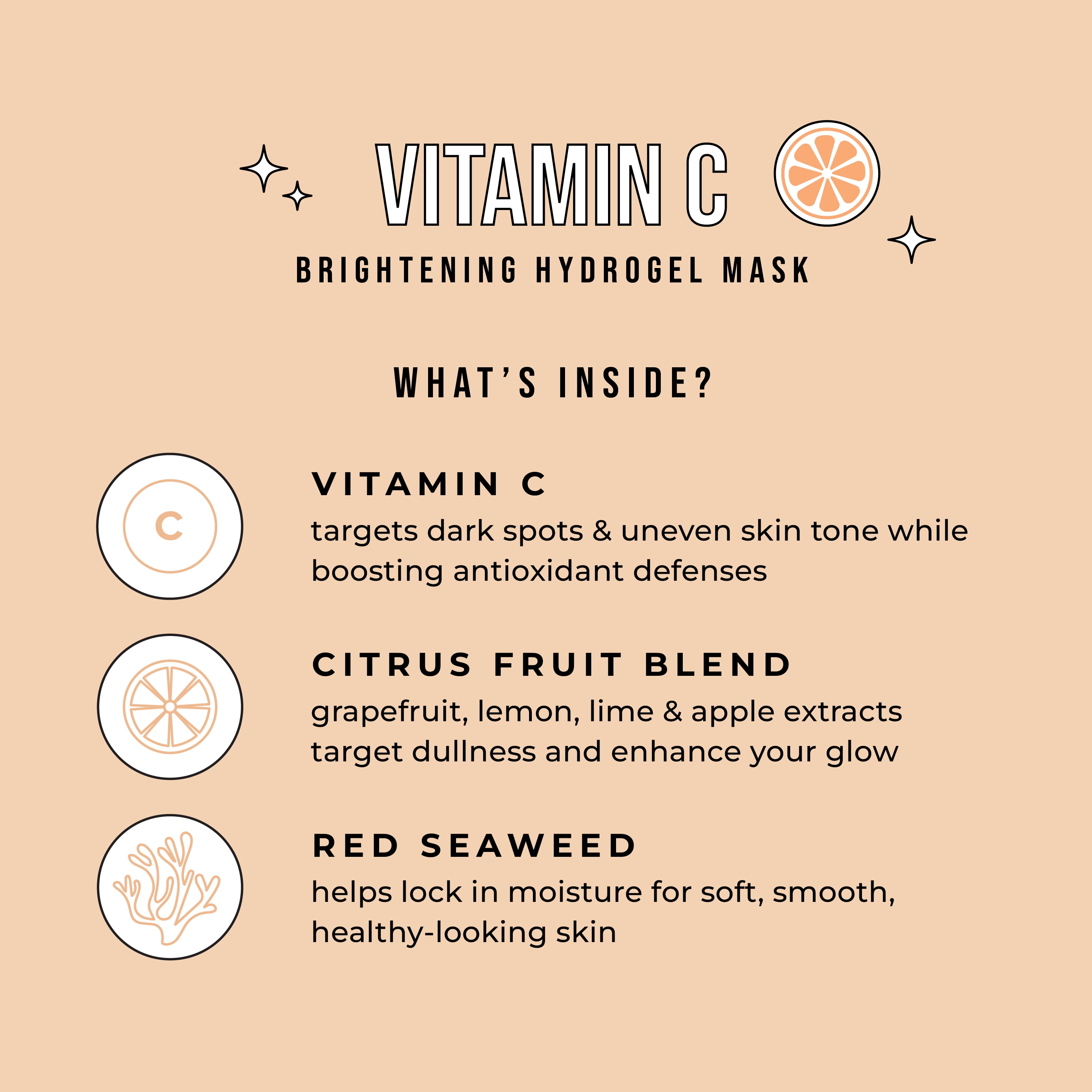 (2 pack) Avatara Vitamin C Brightening Hydrogel Face Mask for All Skin Types, 1 Sheet Mask