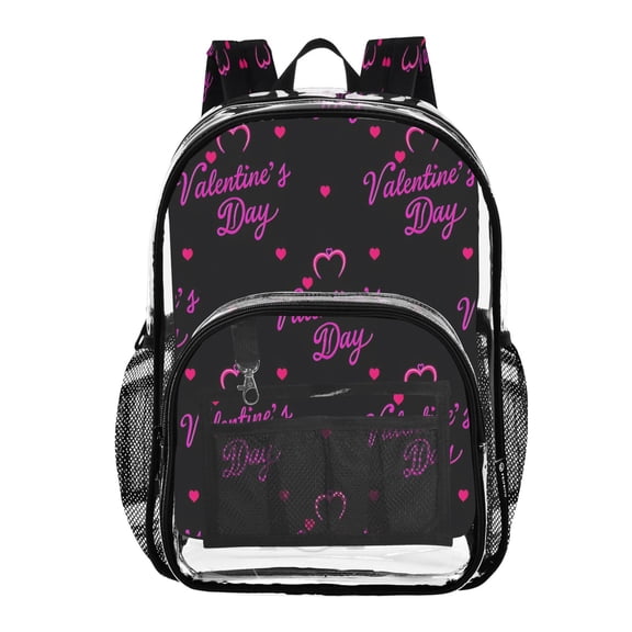 ALAZA Clear Backpack Valentains's Day PVC Transparent BookBag
