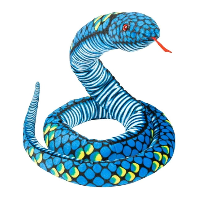 Peluche de serpiente , muñeco de peluche de serpiente, peluche de peluche realista Azul