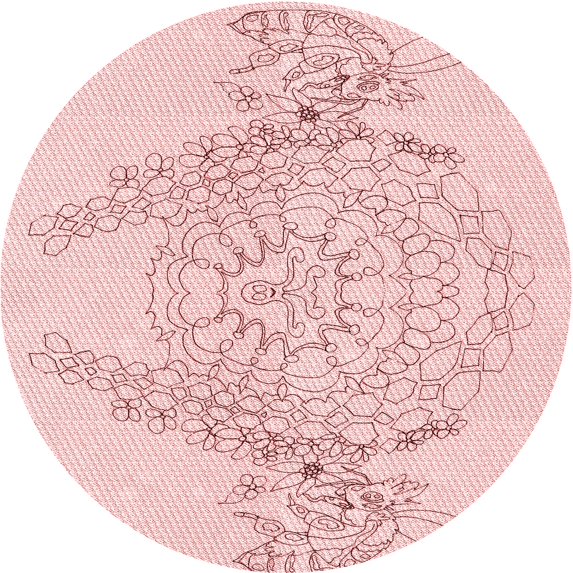 Ahgly Company Machine Washable Indoor Round Transitional Pastel Red Pink Area Rugs, 4' Round