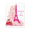 thumbnail image 2 of Pink Eiffel Tower Couple On Scooter Paris France Canvas Artwork Breathtaking French City for Home Decor Ready to Hang, 2 of 18