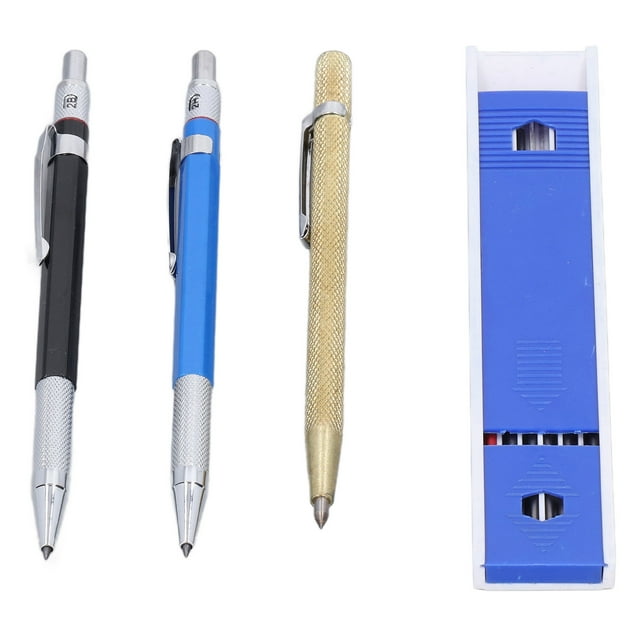 2.0mm Carpenter Pencil Mechanical With Pencil Refills, Carpenter Marking Scriber Tool For Woodworking