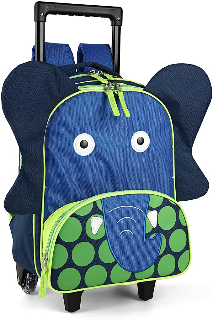 Tilami Toddler Rolling Backpack 16 inch Kids Wheeled Backpack Boys