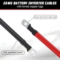 thumbnail image 2 of CoolStuff 2 AWG Battery Cable 2AWG Gauge Pure Copper Battery Inverter Cables with 3/8 in Lugs Both Ends Power Inverter Wire Set for Automotive Solar Marine Boat RV Car Motorcycle Red and Black (1FT), 2 of 7