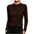 thumbnail image 6 of ThriftyPlait Women Lace Trim Mock Neck Top Long Sleeve Slim Fit Basic Pullover Soft Stretchy Layering Shirt for Fall Winter, 6 of 8