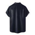 thumbnail image 3 of Short Sleeve Button Shirt Men'S Casual Short Sleeve Shirt Loose Shirt With Pocket L, 3 of 4