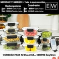 thumbnail image 3 of Juego de recipientes de vidrio hermético para alimentos con tapas cierre fácil refractarios para cocina horno refrigerador congelador juego 10 recipie, 3 of 7