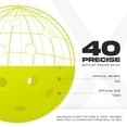 thumbnail image 3 of Outdoor Pickleballs - Official Size & Weight, Crack-Resistant, 40 Hole, USAPA Approved Pickle Ball for Tournament Play - Optic Yellow - 6 Count, 3 of 9