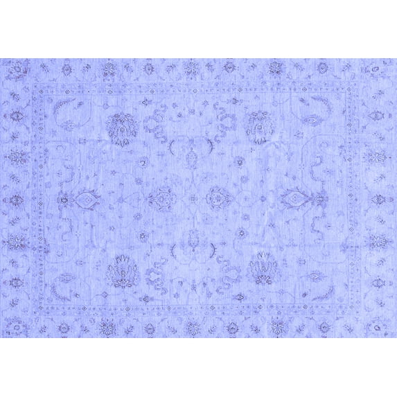 Ahgly Company Indoor Rectangle Oriental Blue Traditional Area Rugs, 7' x 9'
