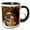 Black/White, variant on 3drose, Happy Smiling Basset Hound, 11oz Two-tone Black Mug
