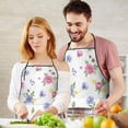 thumbnail image 5 of Pioneer Flower Floral Print Pattern Cotton Linen Apron with Pockets, Waterproof Adjustable, 33x27 Inch for Kitchen, Gardening, BBQ, Salon, 5 of 6
